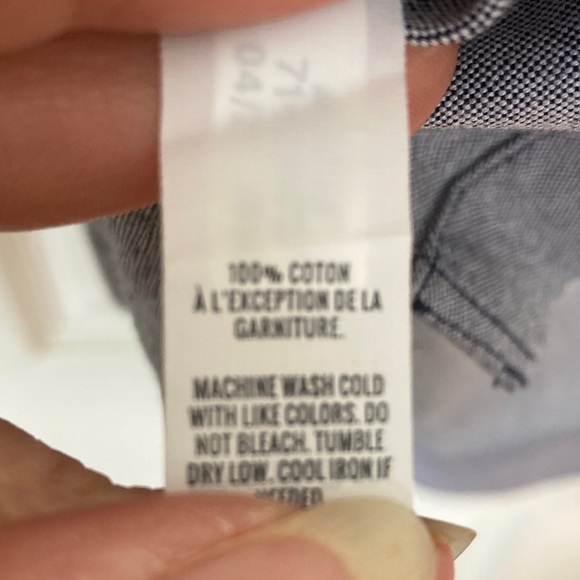 Aerie Blue & White Offline NYC Crop Shirt - Picture 6 of 9